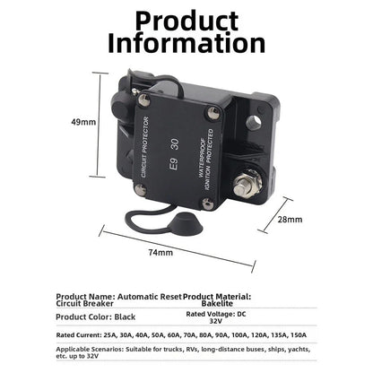 Automatic Reset Circuit Breaker for Boats/Trucks/Car Audio