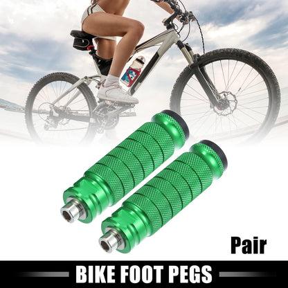 Pair Rear Foot Pegs Green for BMX MTB Bike 1/4 Inch Axles