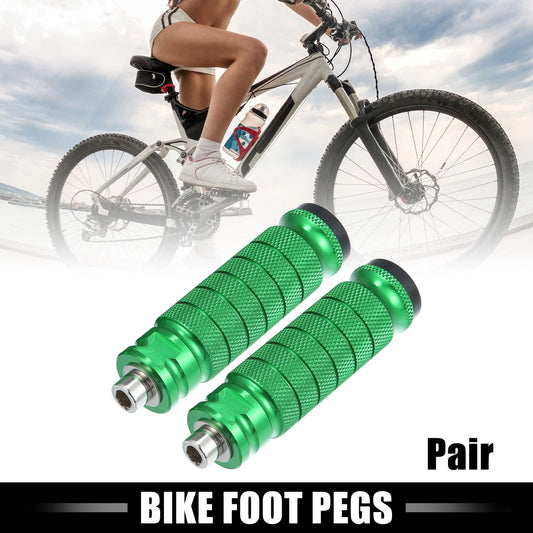 Pair Rear Foot Pegs Green for BMX MTB Bike 1/4 Inch Axles