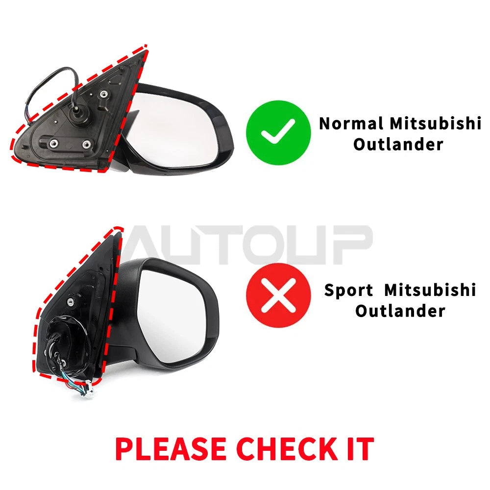 Door Mirror Left Power Heated w/Signal for Mitsubishi Outlander (2014-2019)