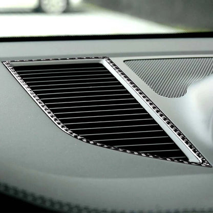 Real Carbon Fiber Center Dashboard Air Outlet Vent Trim Fit For Porsche Macan