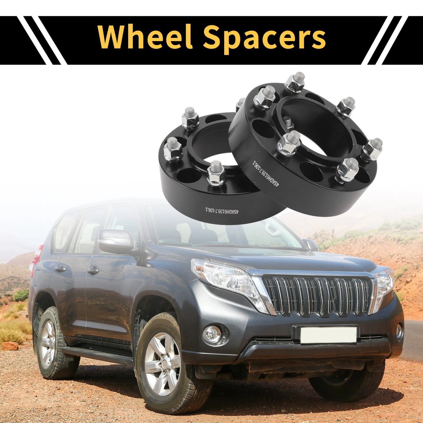 2 x 6x139.7mm Wheel Spacers 108mm for Toyota Land Cruiser (1980-1997)