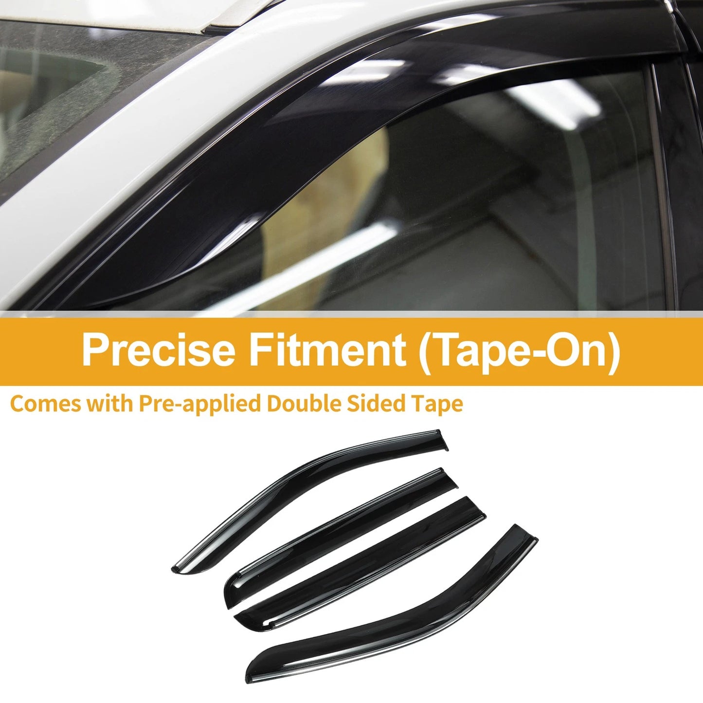 Window Deflectors for Ford Ranger SuperCrew 2019-2024 Side Vent Visors