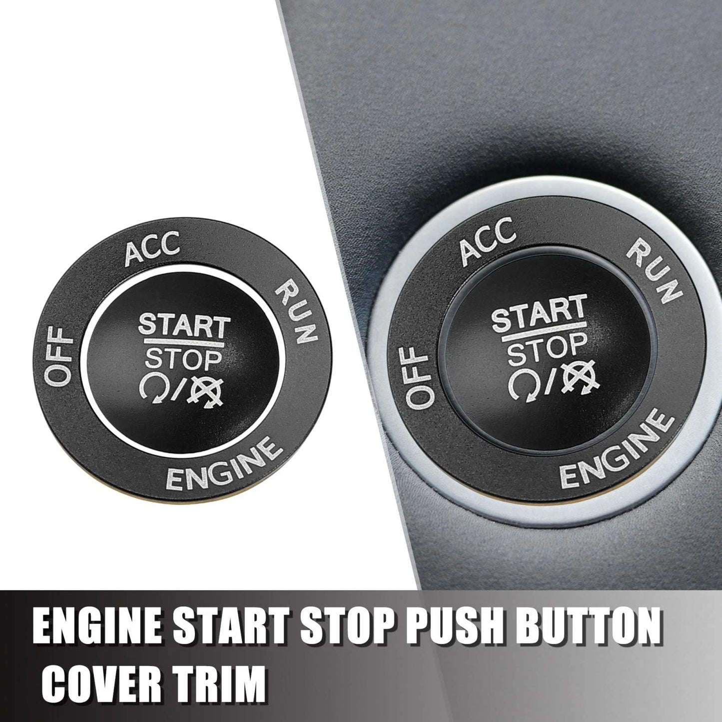 Push Start Button Cover Kit for Dodge Charger Challenger Black