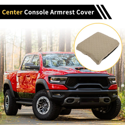 Microfiber Leather Center Console Cover for Ford F-150 (2015-2020) Beige