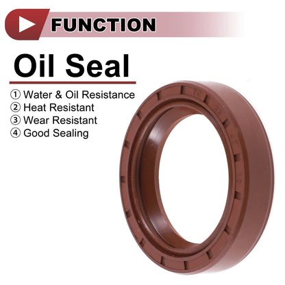 Oil Seal 2 x Seal Ring Rotary Shaft Seal FKM Rubber 35x47x10mm Brown