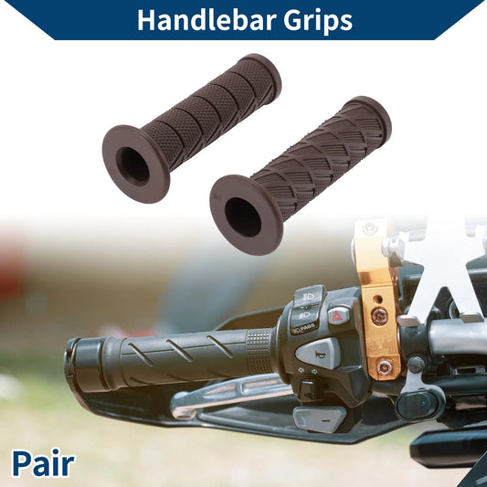 7/8" 22mm Hand Grips Cover for Motorcycle Rubber Coffee