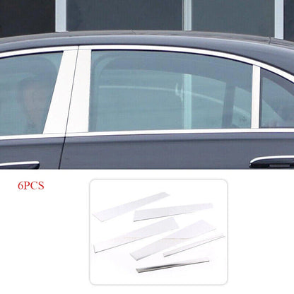 Chrome Aluminum B-C Pillar Trim Covers for Benz S-Class W223 (2021–2022)