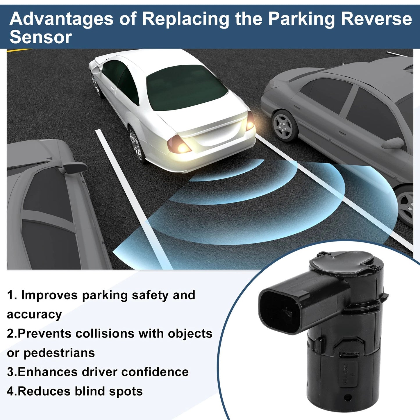 Reverse Backup Parking Sensor for PEUGEOT 207 Saloon 1.4 (2006-2014)