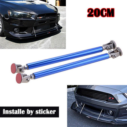 Blue Adjust Bumper Lip Splitter Strut Rod Tie Support Bar for Honda (2008-2010)