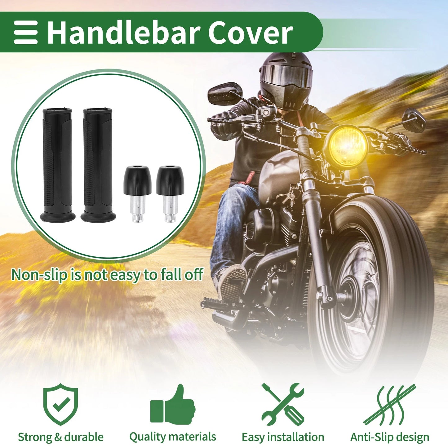 7/8" 22mm Hand Grips Cover Set for Motorcycle