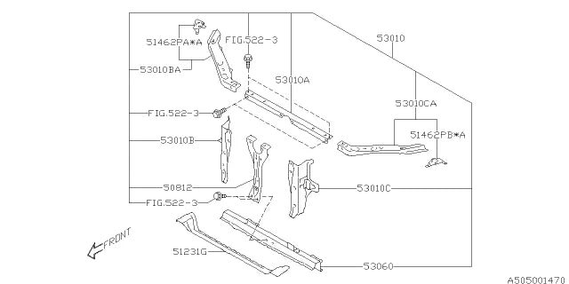 Driver Side Upper Tie Bar Radiator Core Support for Subaru WRX