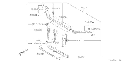 Driver Side Upper Tie Bar Radiator Core Support for Subaru WRX