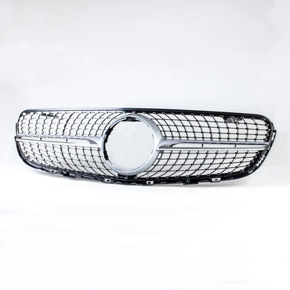 Silver Diamond Slats Front Grille for Mercedes Benz GLC X253 (2015-2019)