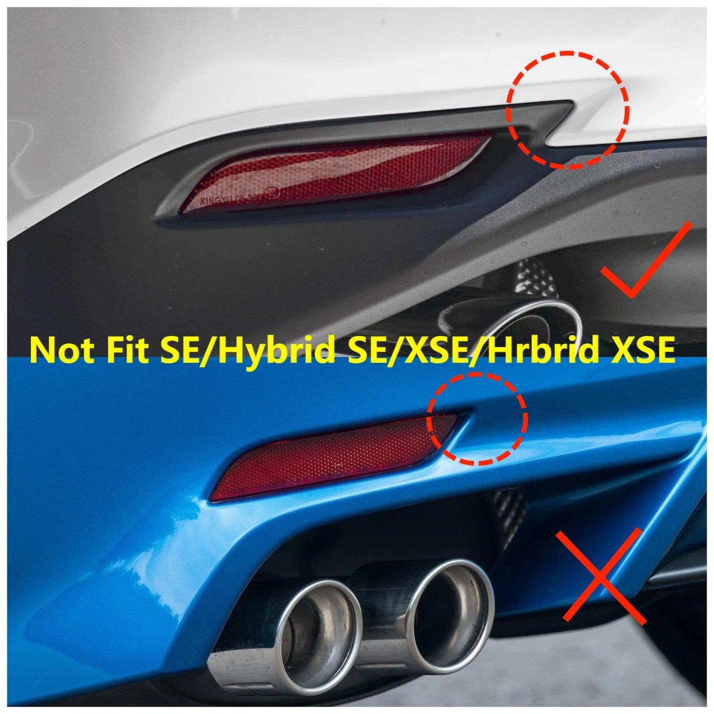 Rear Fog Light Frame Cover Trim for Toyota Camry LE/XLE Chrome (2018-2024)