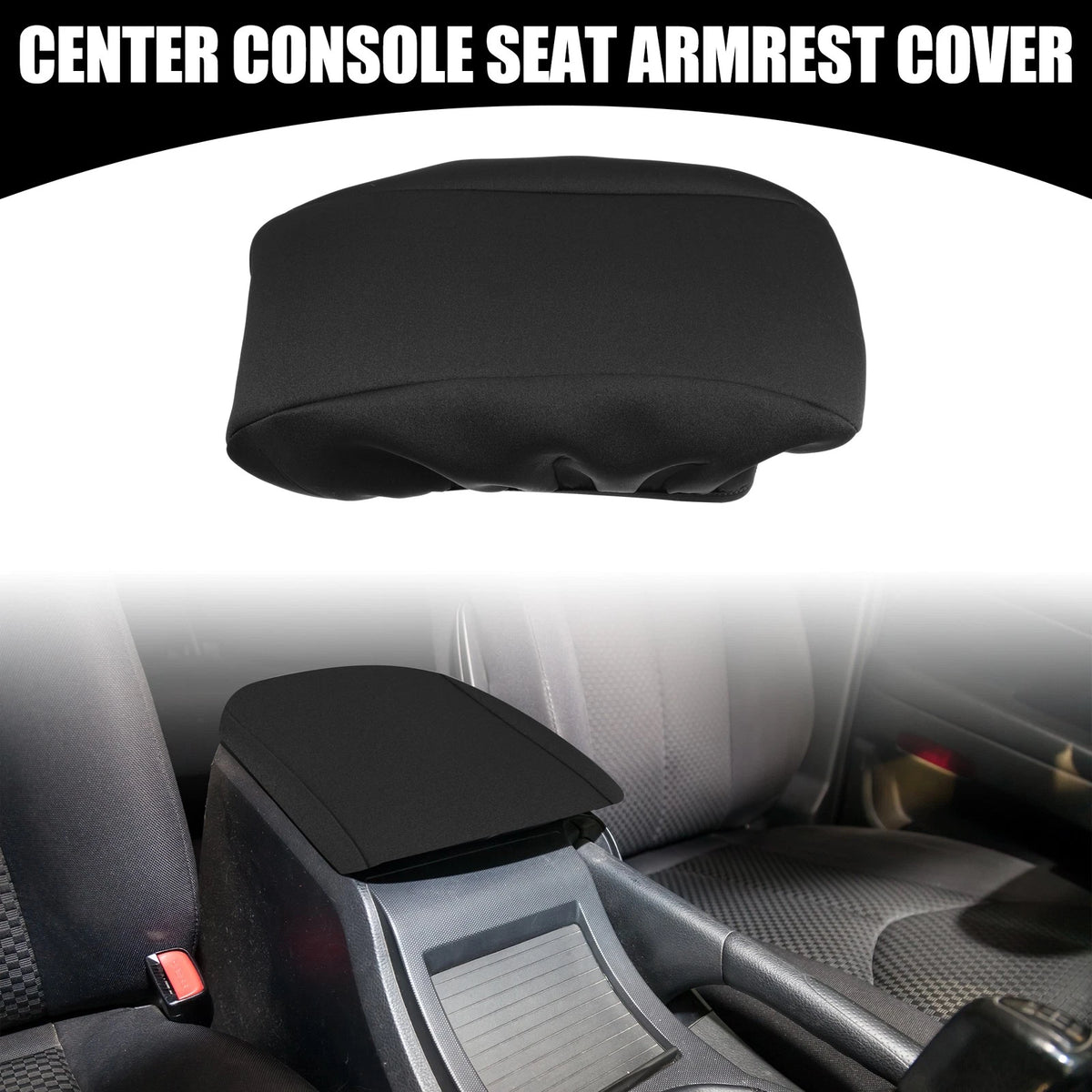 Center Console Lid Armrest Cover for Jeep Grand Cherokee (2010-2021) Black
