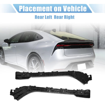 Rear Bumper Brackets 2 x for Toyota (2016-2023) Plastic Black