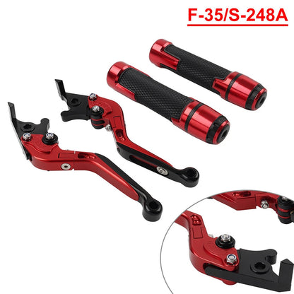 Red Extendable Brake Clutch Levers Grip Set for Suzuki GSXR600/750 (2006-2019)