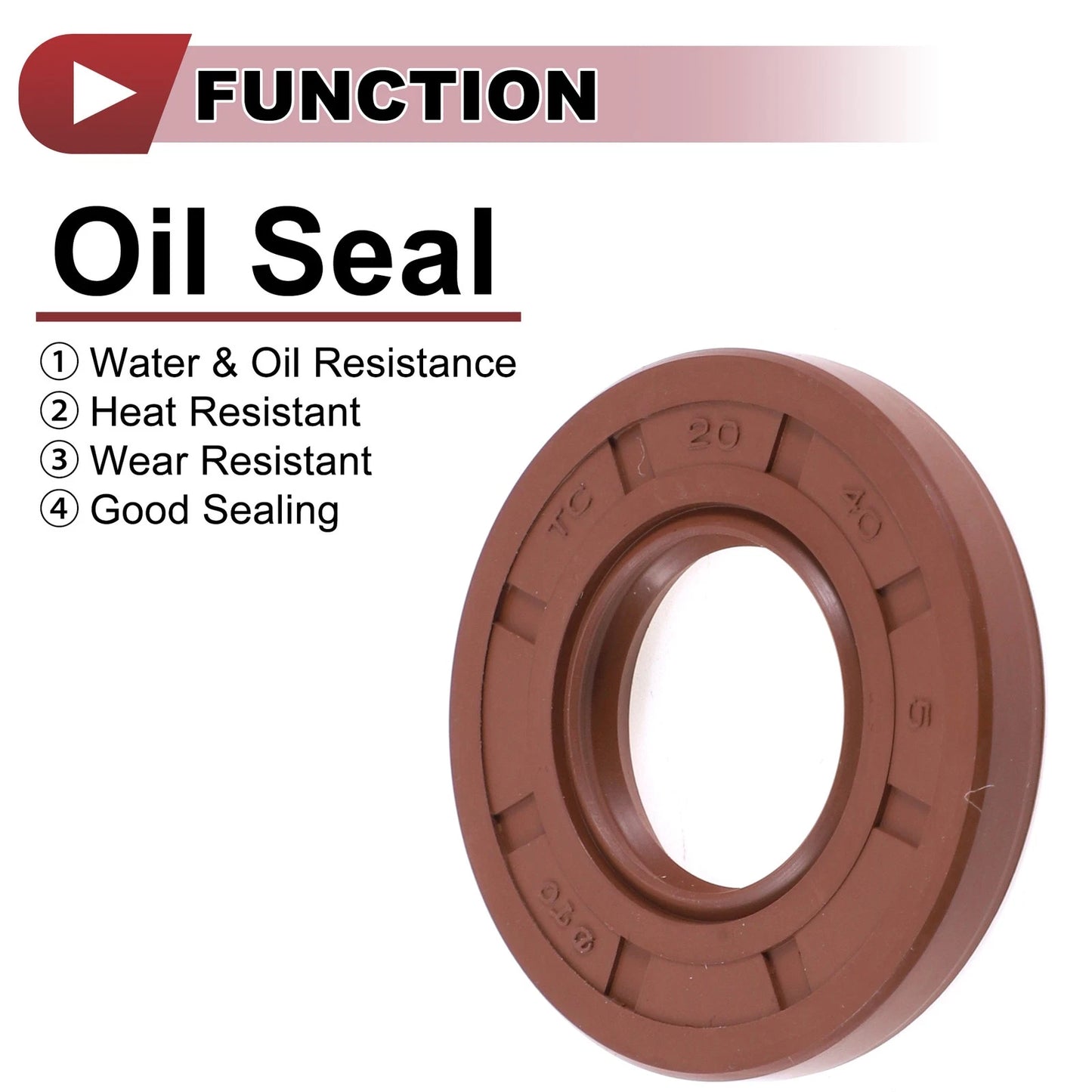 Oil Seal 2 x 20x40x5mm Brown Rotary Shaft Seal FKM Rubber for Make Model