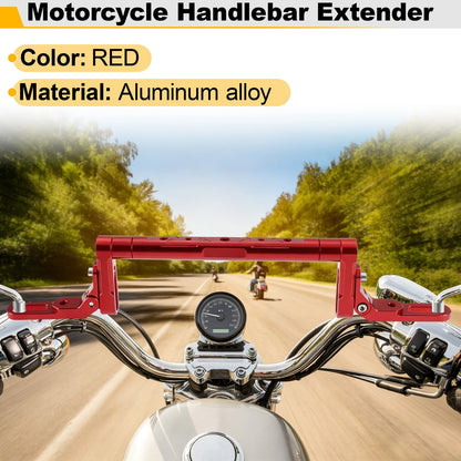Balance Handle Bar Extender Bracket Center Hole Red 1Set for Motorcycle