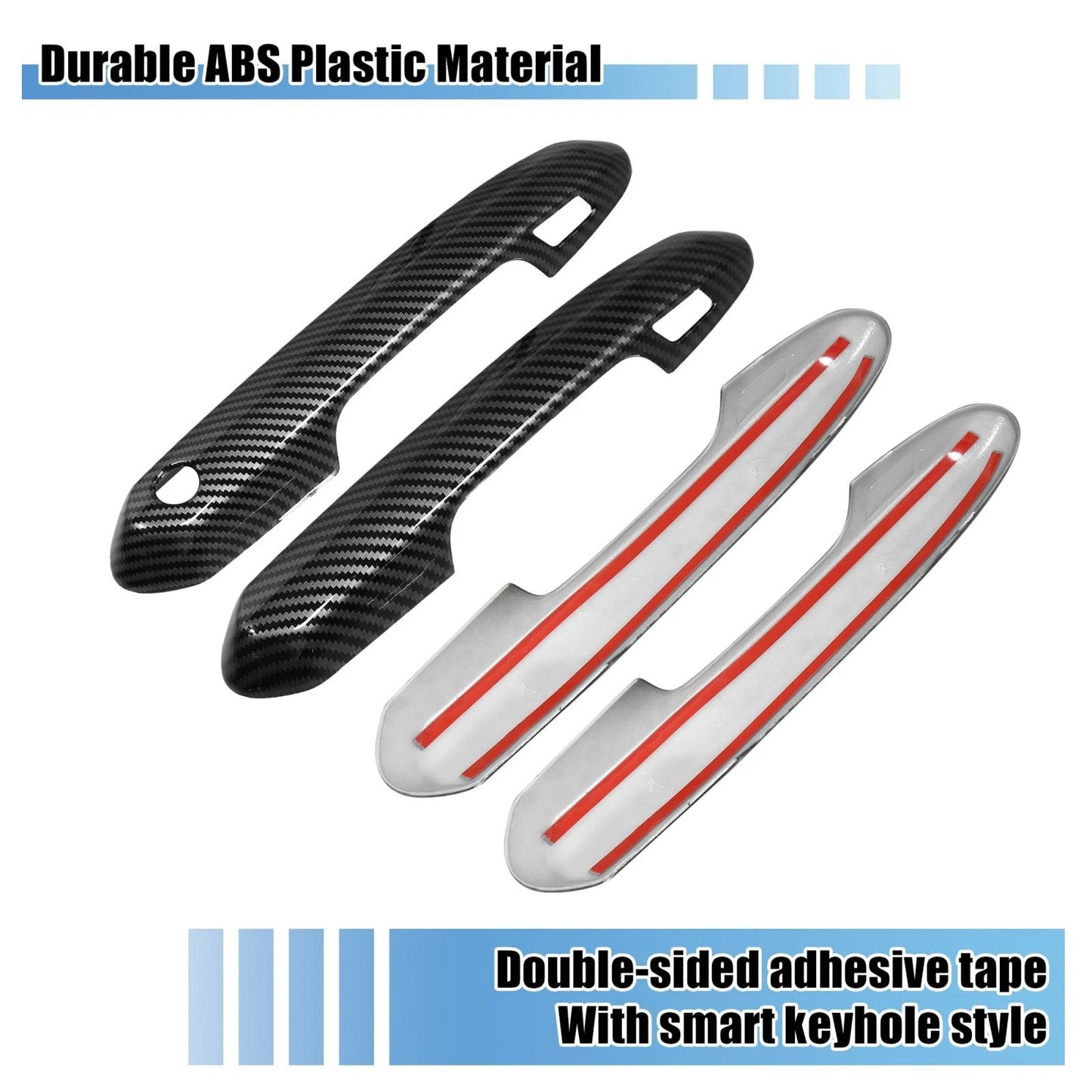 4pcs Door Handle Cover Trim for Toyota RAV4 (2019-2021) Carbon Fiber Black