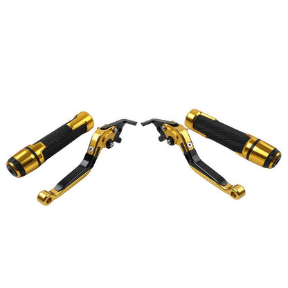 Gold Extendable Brake Clutch Levers Grip Set for Yamaha YZF R3 R25 (2015-2023)