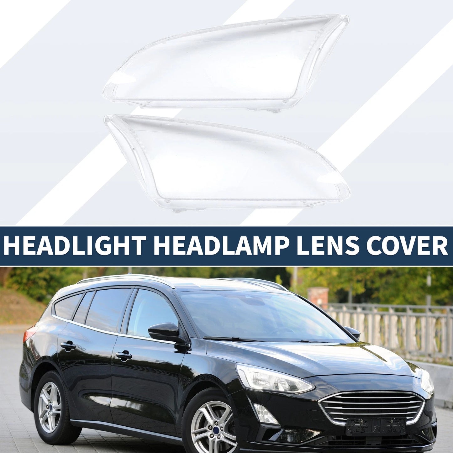 Pair Headlight Lens Covers for Ford Focus (2005-2008)