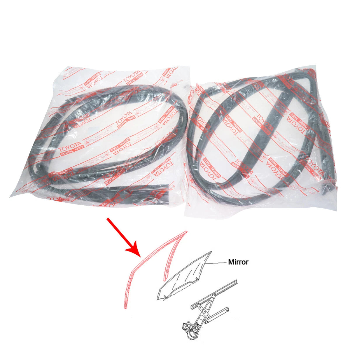 Front Door Glass Run Channel for Toyota HiluxUte 2004-2015