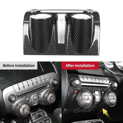Carbon Fiber Console AC Radio Panel Cover Trim for Chevrolet Camaro 2010-2015