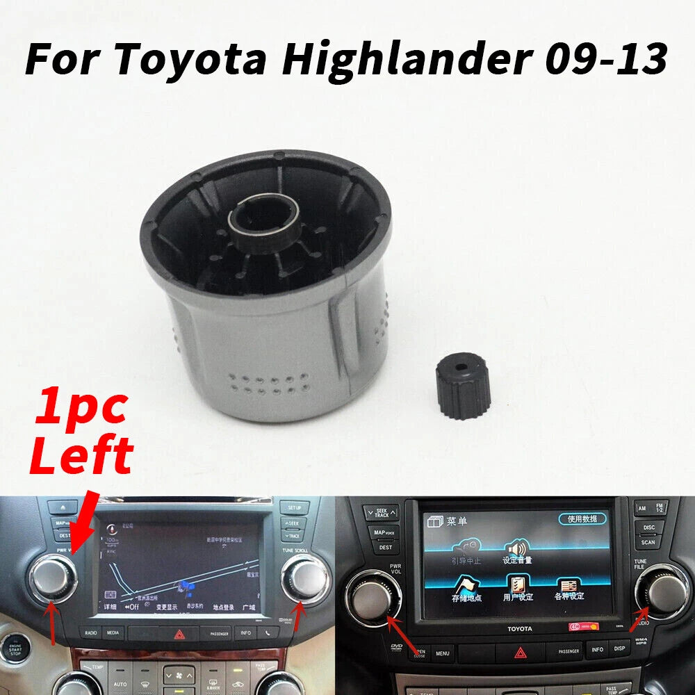 Left Center Console Volume Knob for Toyota Highlander (2009–2013)