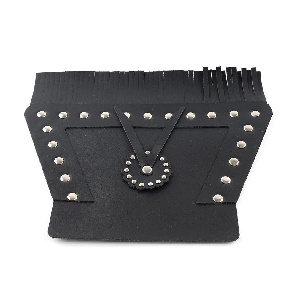 PU Leather Rear Fender Mud Flap Cover with Fringe for Harley