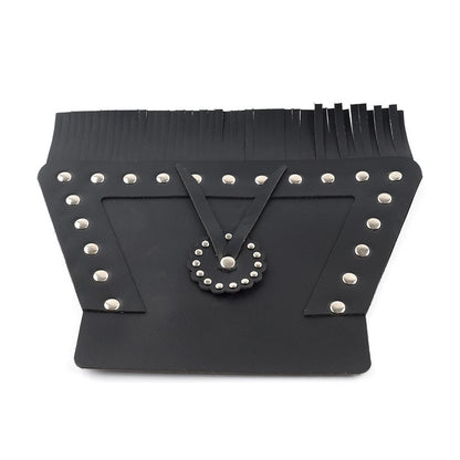 PU Leather Rear Fender Mud Flap Cover with Fringe for Harley