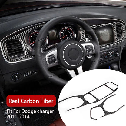 Dashboard Radio Trim Cover Sticker for Dodge Charger 2011-2014 Carbon Fiber