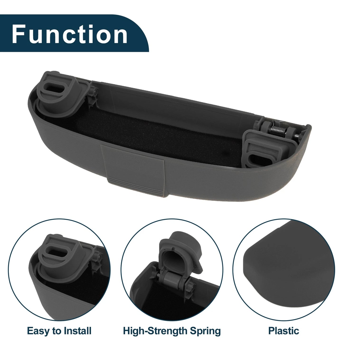 Sunglasses Case for Volvo XC90 Eyeglasses Holder Storage Box Black (2016-2024)