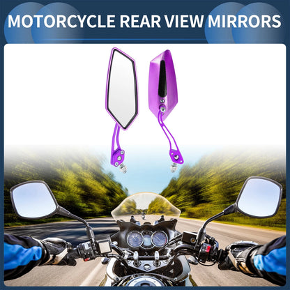 Purple Aluminum Alloy Rear View Mirrors for M8/M10 Motorcycle