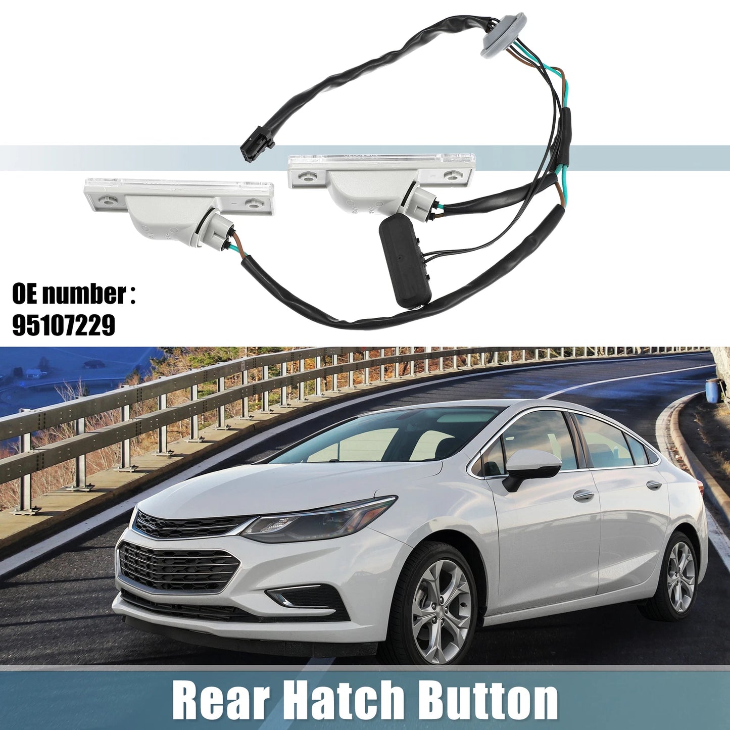 Trunk Tailgate Handle Release Liftgate Switch with License Plate Lamp 95107229