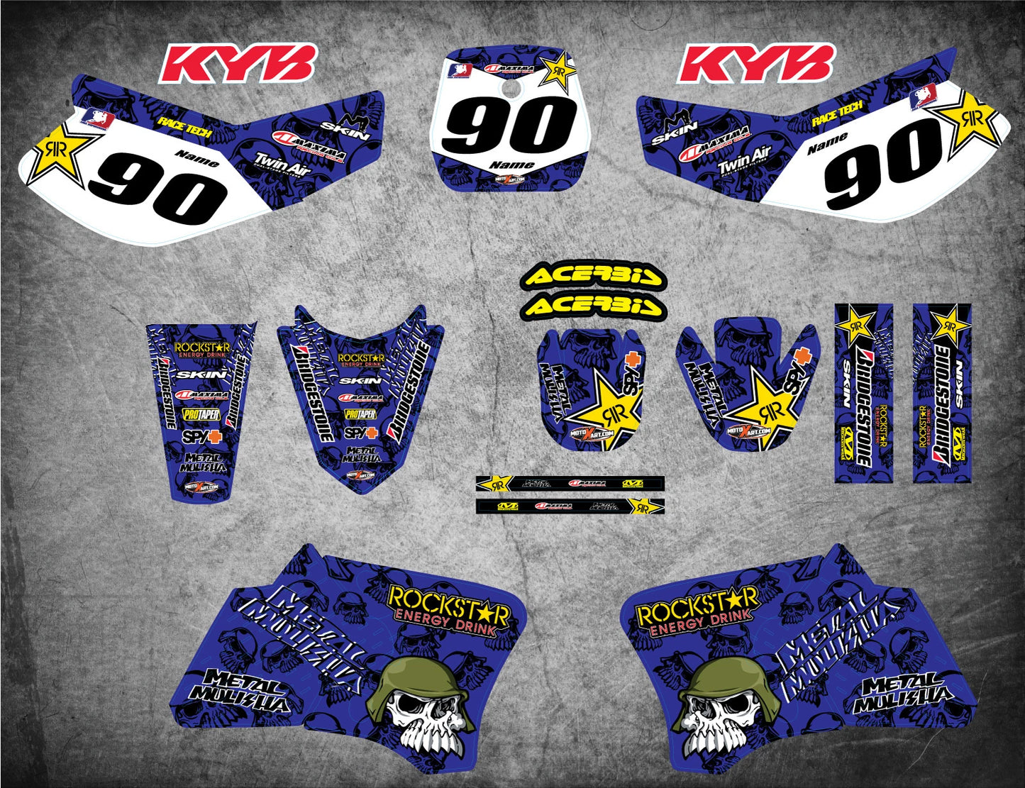 Custom Graphic Kit METAL for Yamaha TTR 90 (2000-2026) Stickers Decals