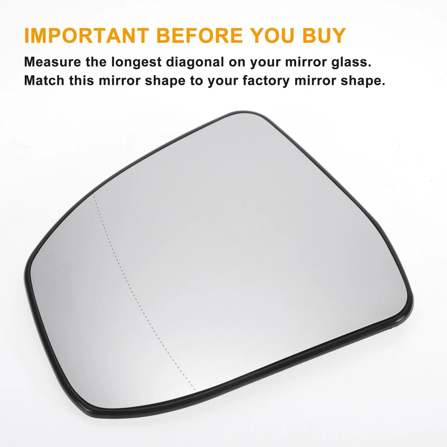 Left Side White Heated Mirror Glass for Ford Focus (2008-2018)