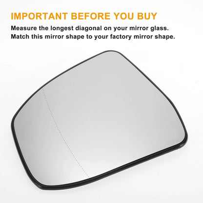 Left Side White Heated Mirror Glass for Ford Focus (2008-2018)