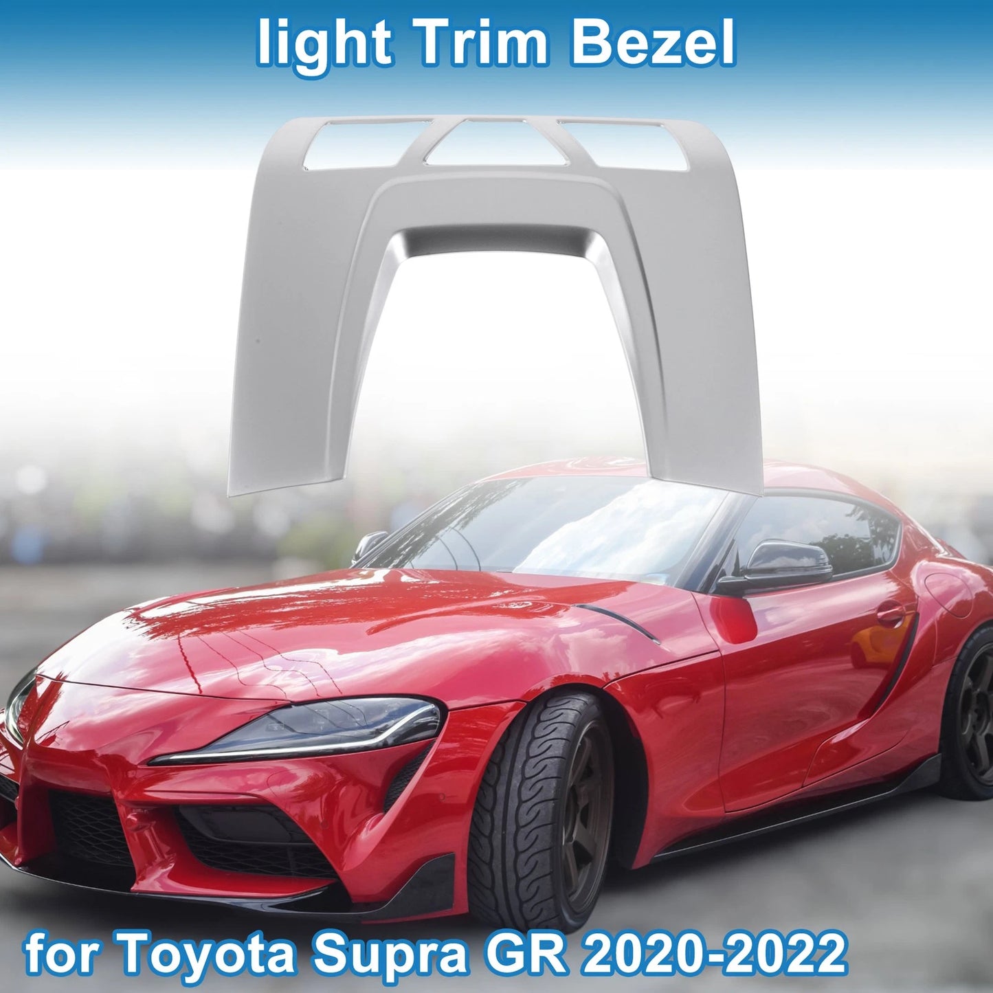 Front Row Headlight Trim Bezel for Toyota Supra GR (2020-2022) Silver Tone