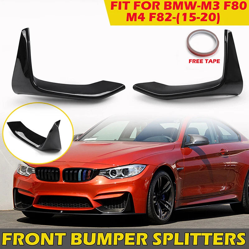 Gloss Black Front Bumper Lip Splitter for BMW F80 M3 F82 F83 M4 (2015-2019)