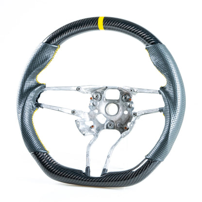 Carbon Leather Yellow Steering Wheel for Porsche 911, 718, Boxster, Cayman, Macan (2016-2023)