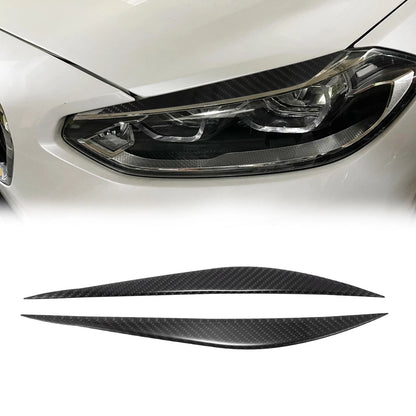 1 Pair Eye Lid Cover Sticker for BMW F30 Carbon Fiber Black (2012-2019)