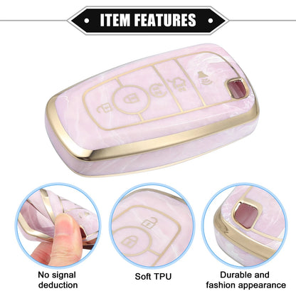 Key Fob Cover 5 Button for Ford Smart Key (Compatible) - Pink