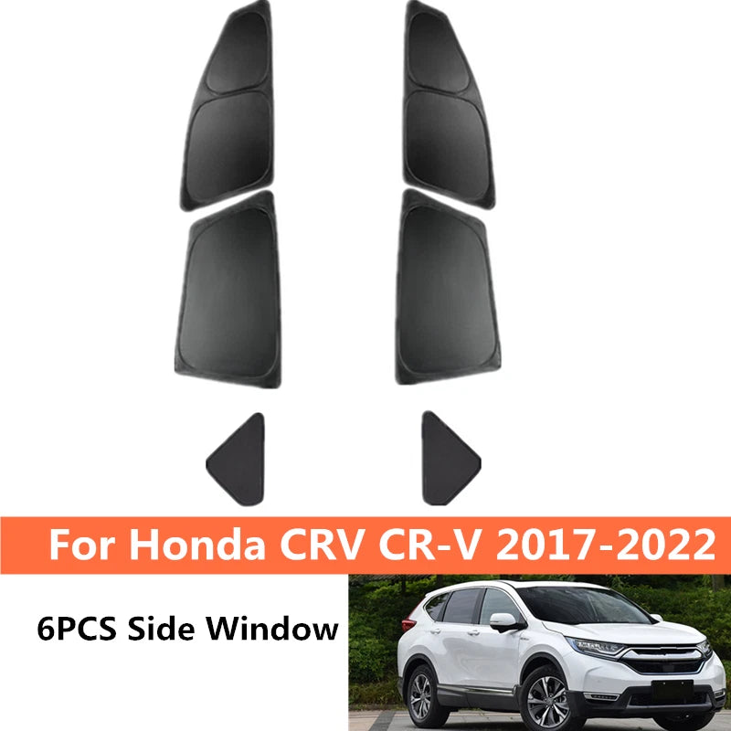 6pcs Side Window Sunshade Privacy Light Shade Blind for Honda CR-V (2017–2022)