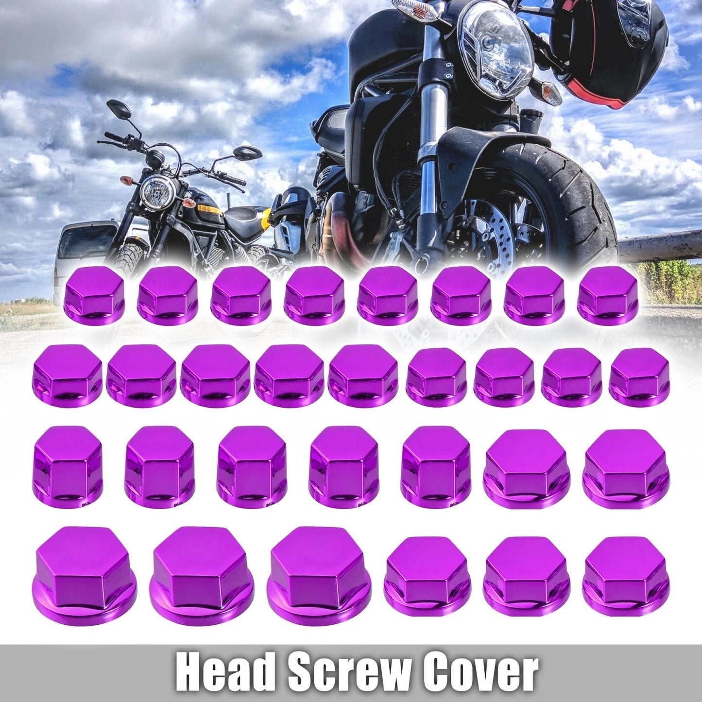 Purple Set Screw Cap for Motorcycle Motorbike