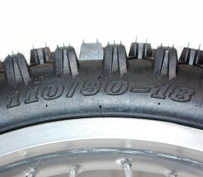 18" Rear Wheel Rim Silver for PIT PRO Trail Dirt Bike (110/90)