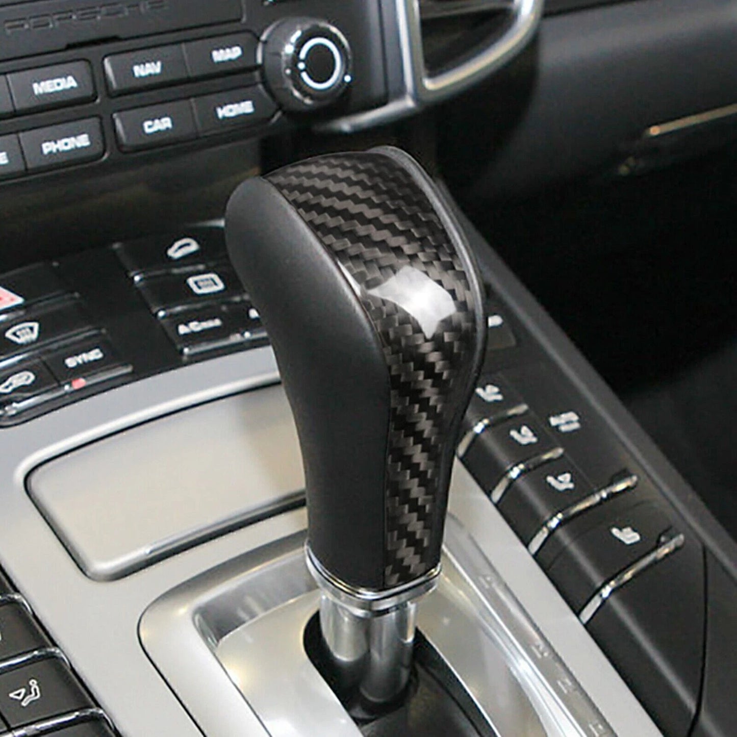 Carbon Fiber Gear Shift Knob Cover for Porsche Cayenne (2011-2017)