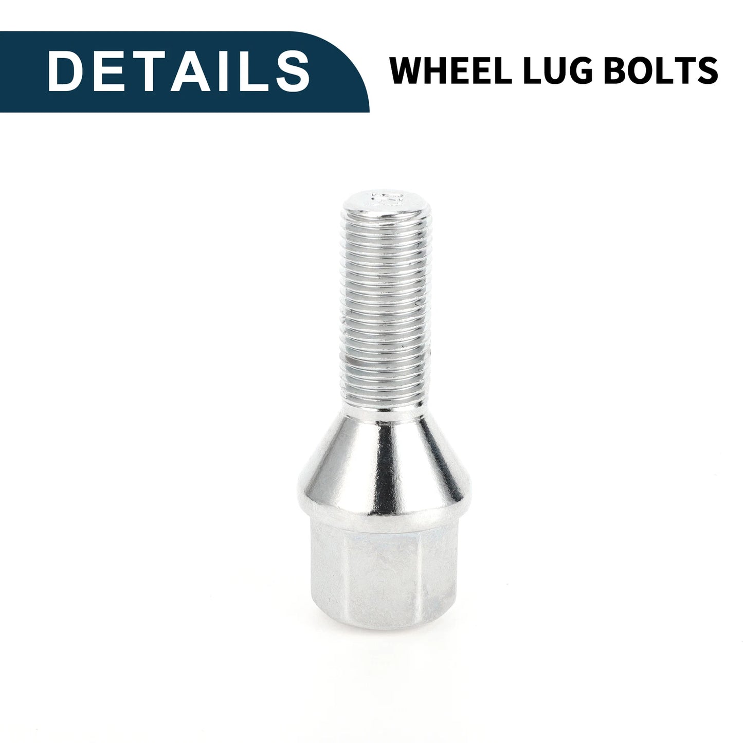 20 x M12x1.25mm Conical Seat Wheel Lug Bolts for Peugeot 1007, 106 (2005-2014)