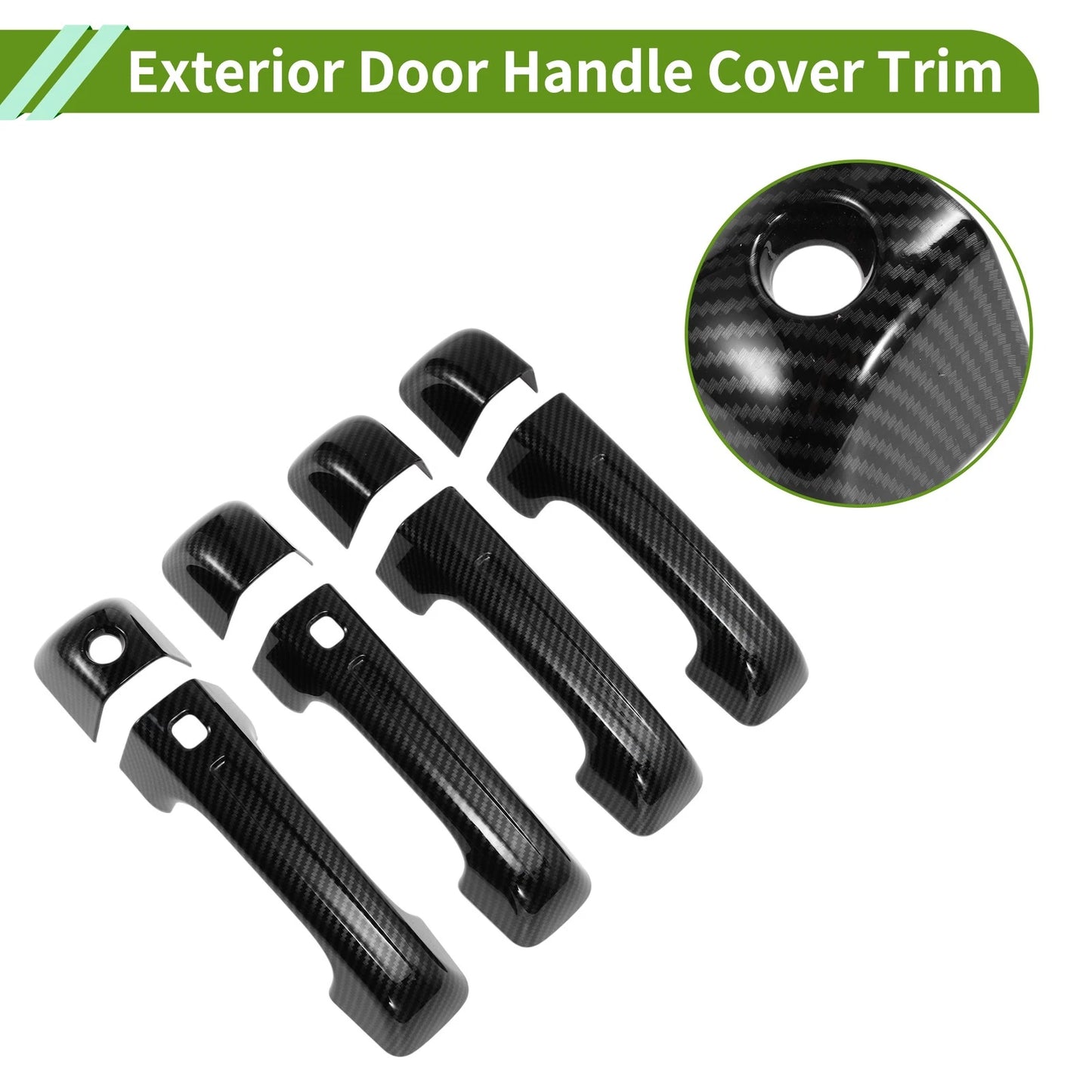 Carbon Fiber Black Exterior Door Handle Cover Trim for Ford Bronco (2021-2025)
